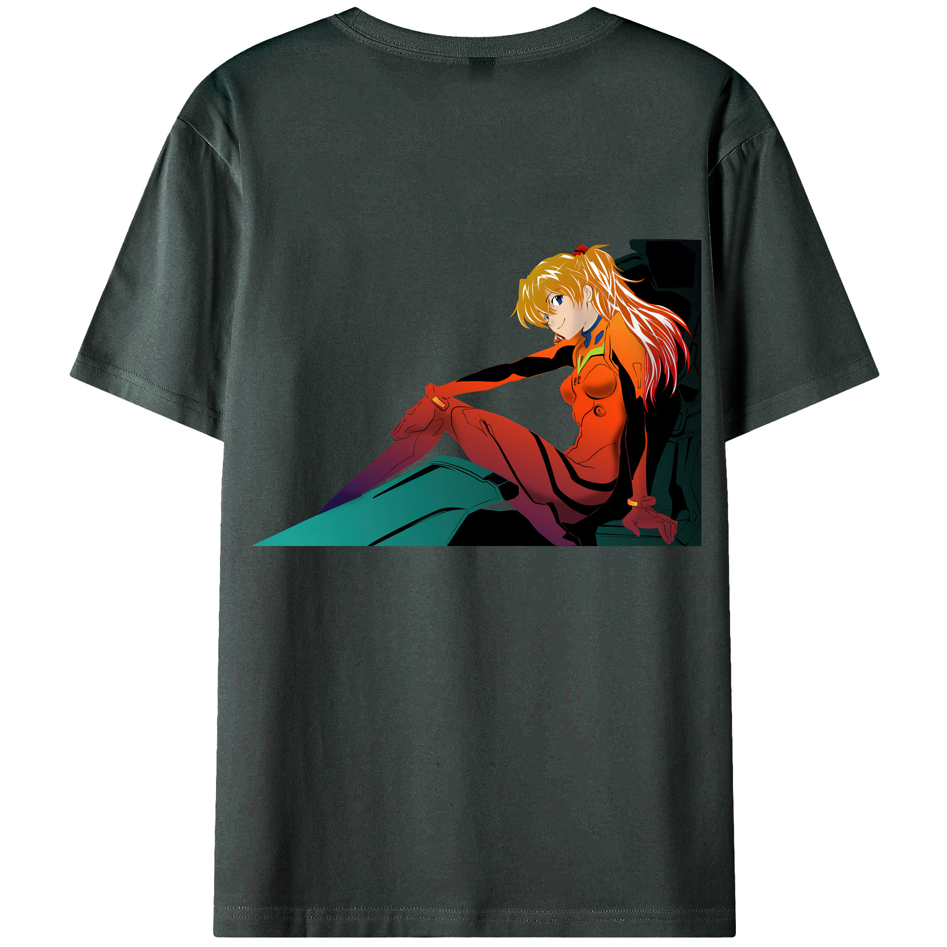 （画像用） EVA 新世紀エヴァンゲリオン 綿100％ メンズ半袖Tシャツ（バックプリント） 通気性